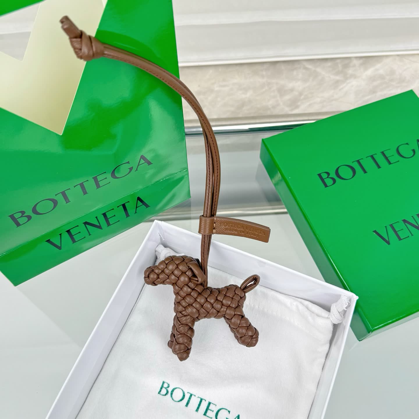 Bottega Veneta Leather Keychain
